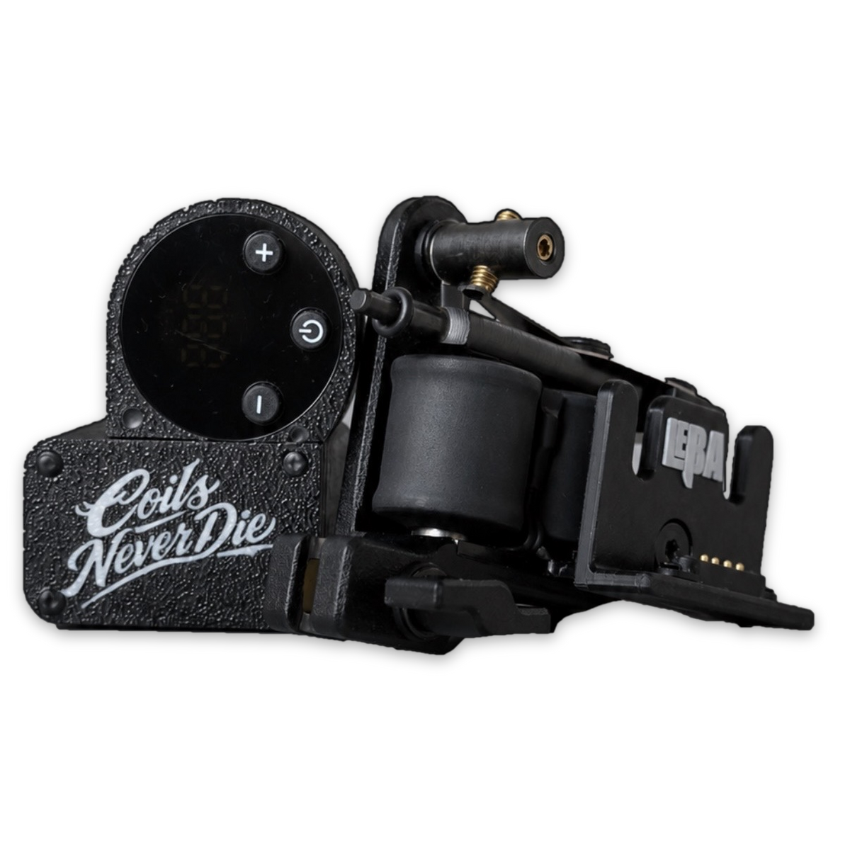 WICO V3 wireless coil tattoo machine, display and controls side