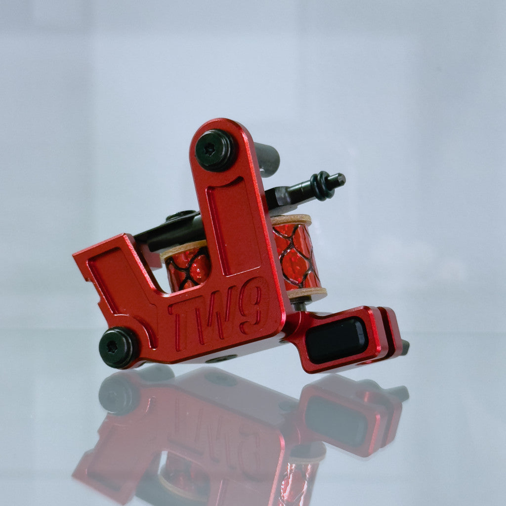 LEBA V2 2.0 ferrari red coil tattoo machine with clipcord connection